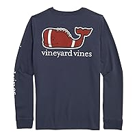 vineyard vines Boys' Long-Sleeve Football Whale Pocket Tee