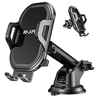 Phone Car Holder Mount Windshield/Air Vent/Dashboard Cell Car Phone Holder for Car 360 Degree Rotation Universal Suction Mount Stand Compatible with iPhone 13 Samsung S21 Plus All Smartphones