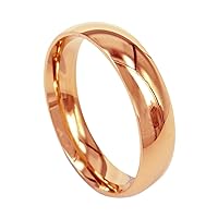 Men Wedding Band Titanium Ring Dome Polished Anniversary Engagement Ring Unisex Ring Rose Gold 6mm Size 3.5-16.5