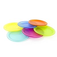 Imperial Home Plastic Plates, Outdoor Plate Set, Party Supplies, Reusable Picnic or Camping Plates, Use for Dinner, Salad Dishes, Snack or Lunch, Safe, BPA Free Colorful Dinnerware Set of 6 (10 inch)