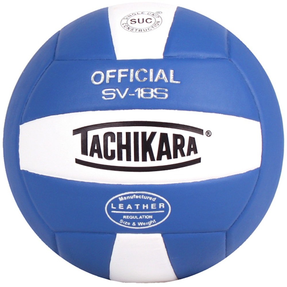 Tachikara Institutional Quality Composite Leather Volleyball, Royal-White