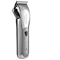 50 Cal Clipper - Professional Barber Cordless Clipper - Rapid Charge Smart Lithium Battery - Rust-Free Sharp Hair Cutting Blade - Grooming Hair Clippers for Men - Chrome