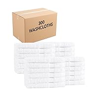Arkwright Admiral Spa Wash Cloths Bulk - (Case of 300) Lightweight Absorbent Bathroom Washcloths, Quick Dry Cotton, Perfect for Home, Resort, Spa, and Shower, 12 x 12 in, White
