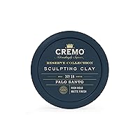 Premium Barber Grade Hair Styling Palo Santo (Reserve Collection) Sculpting Clay, High Hold, Matte Finsh, 4 Oz