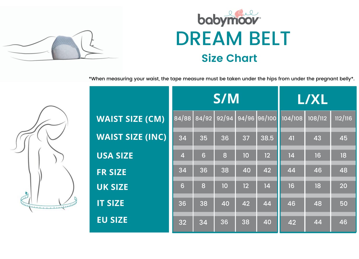 Babymoov Dream Belt Sleep Aid, Maternity Sleep Support & Wedge for Ultimate Comfort during Pregnancy, Large / X-Large (Pack of 1)