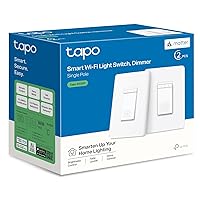 TP-Link Matter Smart Dimmer Switch: Voice Control w/Siri, Alexa & Google Assistant | UL Certified | Timer & Schedule | Easy Guided Install | Neutral Wire Required | Single Pole | Tapo S505D(2-Pack)