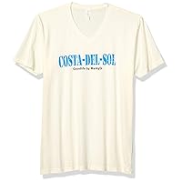 Costa Del Sol Printed Premium Tops Fitted Sueded Short Sleeve V-Neck T-Shirt