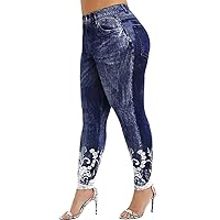 Womens Leggings Solid Basic Lace Cuff High Waist Stretch Long Yoga Pants