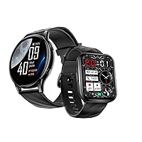 Kumi Smart Watch Kit (GW5 & KU6), Smartwatch for Android iOS (Answer/Make Call), Sleep Tracker, Fitness Activity Trackers, 100+ Sport Modes, IP68 Waterproof, Black