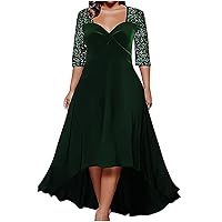 Ruziyoog Women Plus Size Sexy Cami Dress Summer Sequin Party Cocktail Evening Long Dresses Elegant High Low Prom Gown