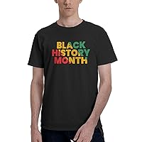 Black History Month African American T-Shirts Man's Casual T-Shirts Crewneck Short Sleeve Shirt