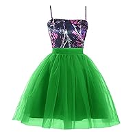 Puffy Camouflage and Tulle Homecoming Prom Dresses Wedding Guest Formal Dress