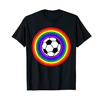 Rainbow Soccer Ball With Rainbow Circle, Lgbtq Soccer Fan T-Shirt