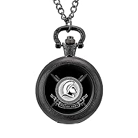 Greek Spartan Helmet Vintage Pocket Watch Arabic Numerals Scale Quartz with Chain Christmas Birthday Gifts