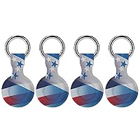 Flag of Honduras and U.S. Soft Silicone Case for AirTag Holder Protective Cover with Keychain Key Ring Accessories