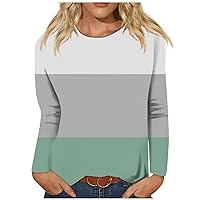 Color Block Sweatshirt For Women Crewneck Oversized T-Shirts Shirts Casual Work Fall Winter Pullover Tops