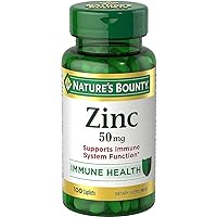 Nature's Bounty Zinc., Immune Support, 50 mg, Caplets. 100 Ct.,,