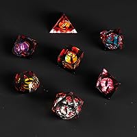 DND Dice Set,Dungeons and Dragons Dice,Handmade Sharp Edge 7 Resin D&D Die with Gift Dice Case for DND Dungeons and Dragon Game