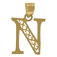 10k Gold Dc Mens Letter N Height 22.9mm X Width 14.8mm Initial Charm Pendant Necklace Jewelry Gifts for Men
