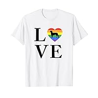 Love Dog Deutsche Bracke Heart Rainbow Pride Flag T-Shirt