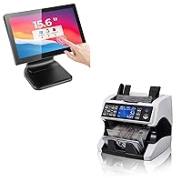 MUNBYN 15.6-inch POS-Touchscreen-Monitor, POS-Systems-for-Small-Business, and Bank Grade Money Counter Machine Mixed Denomination