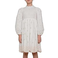 Girl's Embroidered Rose Linen Dress (Little Kids/Big Kids)