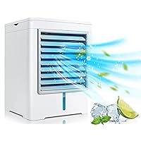 Personal Air Conditioner Mini AC, 3 Speeds 450ML Water Tank Room Evaporative Air Cooler Cooling Fan with Timer, Aromatherapy Notch, Spray Function, Portable AC Units for Rooms and Office