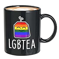 LGBT Coffee Mug - LGBTEA - Lesbian LGBTQ Transgender Gay Pride Bi Rainbow Pride Queer 11oz Black