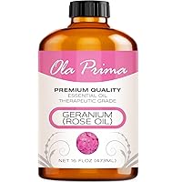 Oils - Rose Geranium Essential Oil (16oz Bulk) for Aromatherapy, Diffuser, Repellant, Relaxation