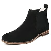 Cestfini Black boots for men casual dress shoes comfly chelsea slip on boots