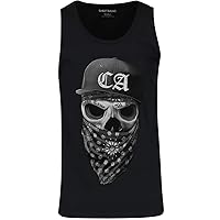 ShirtBANC California Skull Mens Shirt Cali Bandana Skull Gangster