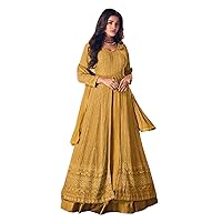 Ready to wear Designer Indian wedding trendy Long Front Cut Georgette Skirt Style Sequin Anarkali Dress 1496