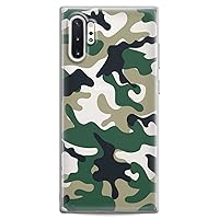 Case Compatible with Samsung S24 S23 S22 Plus S21 FE Ultra S20+ S10 Note 20 S10e S9 Green Camouflage Print Boy Slim fit Clear Camo Manly Cute Flexible Silicone Manly Design White Male Style