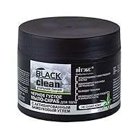 & Vitex Black Clean Black Thick Body Soap-Scrub, 300 ml with Eucalyptus Oil, Activated Charcoal, Goji Fruit Extract