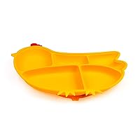 Din Din Smart Silicone Suction Chicken Plate for Children, Yellow