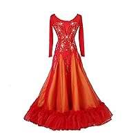 Shiny Ballroom Dance Dresses Performance Costume Modern Waltz Tango Professional Competition Dress A-Line Skirt