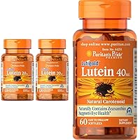 Puritan's Pride Lutein 20mg Capsule, 240 Count (2 Pack of 120) & Lutein 40 Mg with Zeaxanthin, Helps Support Eye Health*, Whole Bean, 60 Ct,