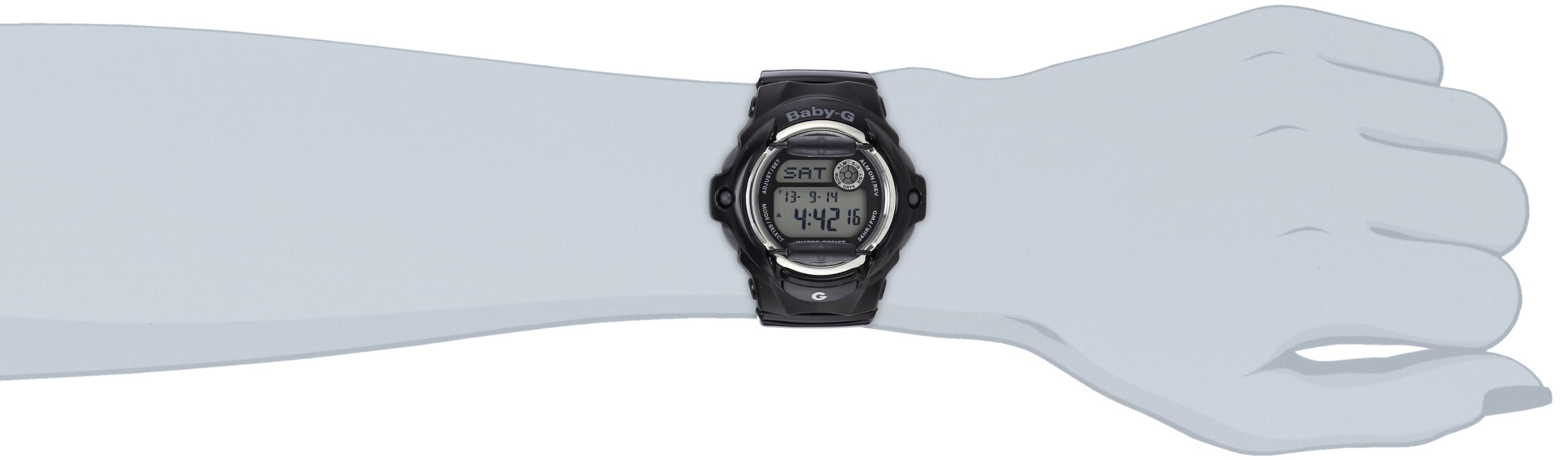 Casio BG169R-1 Damenuhr, Armband aus Kunstharz, Streifen