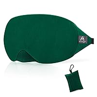 Mavogel Cotton Sleep Eye Mask - Breathable Light Blocking Sleep Mask, Soft Comfortable Night Eye Mask for Men Women, Eye Cover for Travel/Sleeping/Shift Work, Includes Travel Pouch (Green)