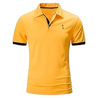 Men's Golf Shirts Short Sleeve Dry Fit Polo Shirts Fashion Solid Color Outdoor Sports T-Shirts Blouse for Men