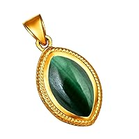 Choose Your Stone Pendant Marquise Shape Sterling Silver 18K Gold Plated Locket For Men Women