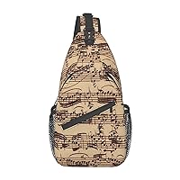 Music Notes Crossbody Bag Music Shoulder Bag Backpack Notes Sling Bag Chest Casual Daypack for Outdoor