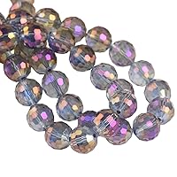 30pcs 8mm Faceted Briolette Rondelle Crystal Glass Beads Loose Beads for DIY Beading Crafts Jewelry Making