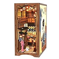 CUTEBEE DIY Book Nook Kit, DIY Dollhouse Booknook Bookshelf Insert Decor Alley, Bookends Model Build-Creativity Kit with LED Light (Under The Sakura Tree)