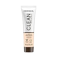 CoverGirl Clean Invisible, Fair Porcelain, Foundation, Blendable Formula, Buildable Coverage, Lightweight, Natural Finish, Non-Comedogenic, 1oz
