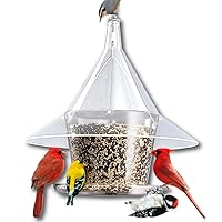 Squirrel Proof Bird Feeder for Outside - Large 1.5 Gallon Birdseed Capacity - Made in USA by Arundale (Crystal Clear)