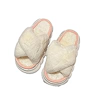 House Slippers Open Toe Comfy Casual Slippers with Soft Memory Foam Casual Slippers Non-slip Fuzzy Fluffy Slippers Winter Warm Slippers