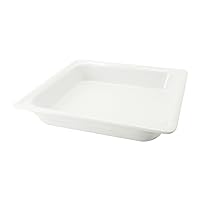 CAC China Food Pans Bright White Porcelain 2/3 GN Pan, 14 by 12-3/4 by 2-1/2-Inch, 4-Pack