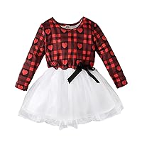 Toddler Girls Long Sleeve Prints Dress Dance Party Dresses Clothes Tulle Gown