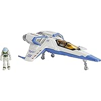 Mattel Disney and Pixar Lightyear Hyperspeed Series XL-15 Spaceship (6 in) & Buzz Lightyear Action Figure 1.25 in)